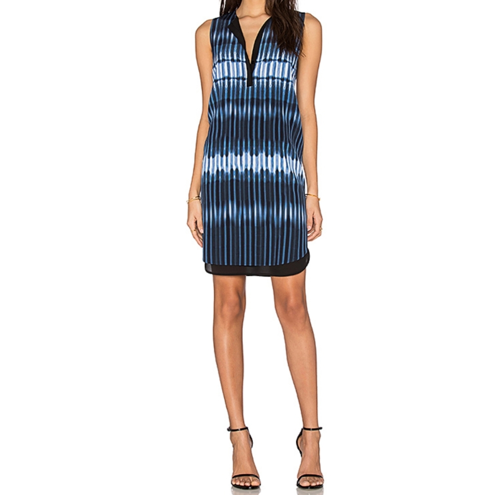 Sold Vince Printed Tie Dye Double Layer Dress 